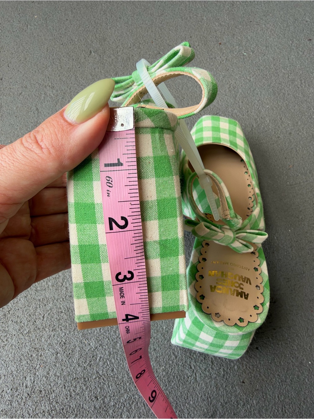 Antonio Melani x Amanda Jones Vaughan Penny Gingham Block Heel Slingback Pump 8 - Picture 14 of 14